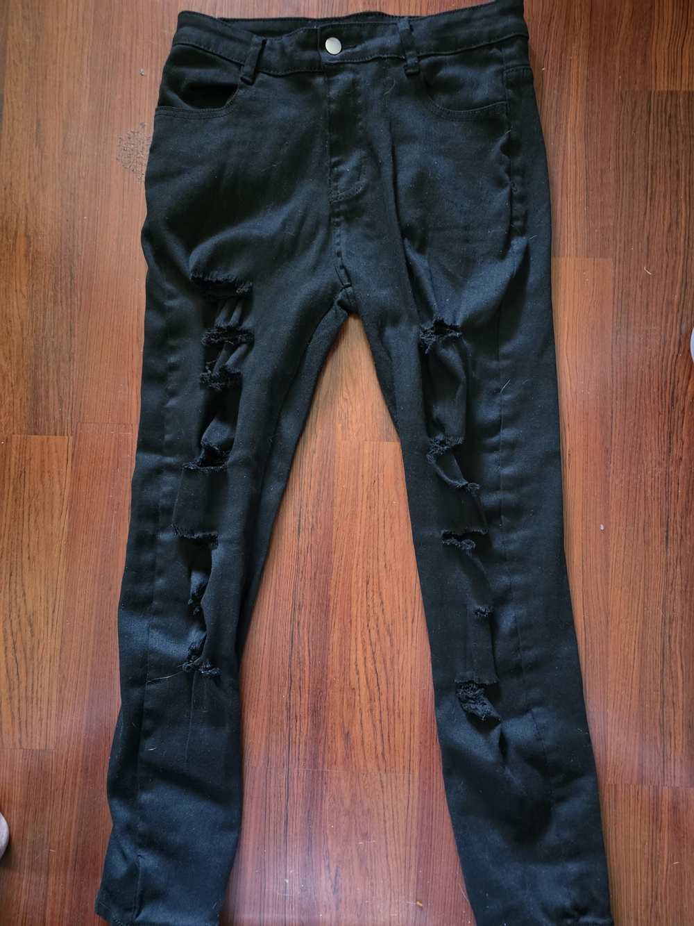 Black Distressed Skinny Jeans